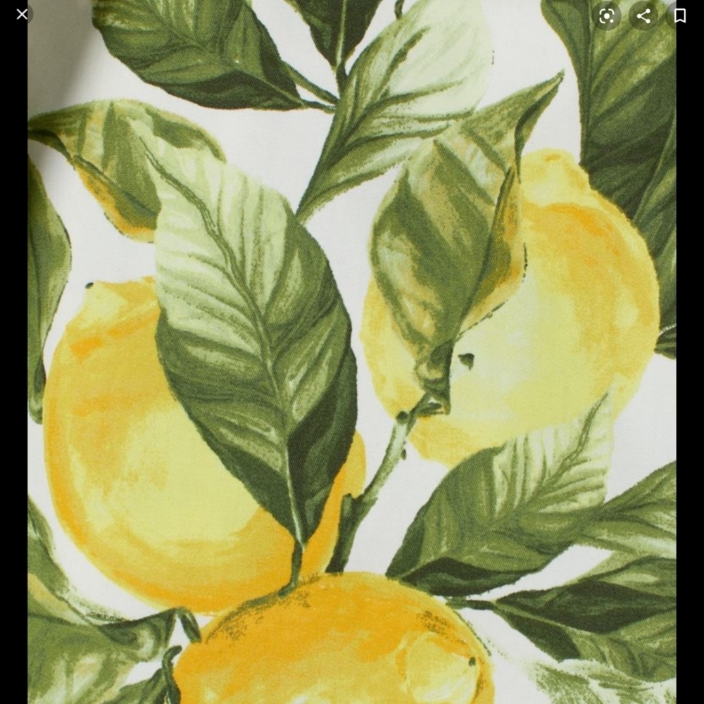 Tropical Lemon Print Ruffle Trim Summer Top - Picture 3 of 5